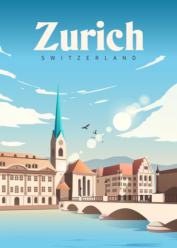 Zurich, Switzerland Travel Poster