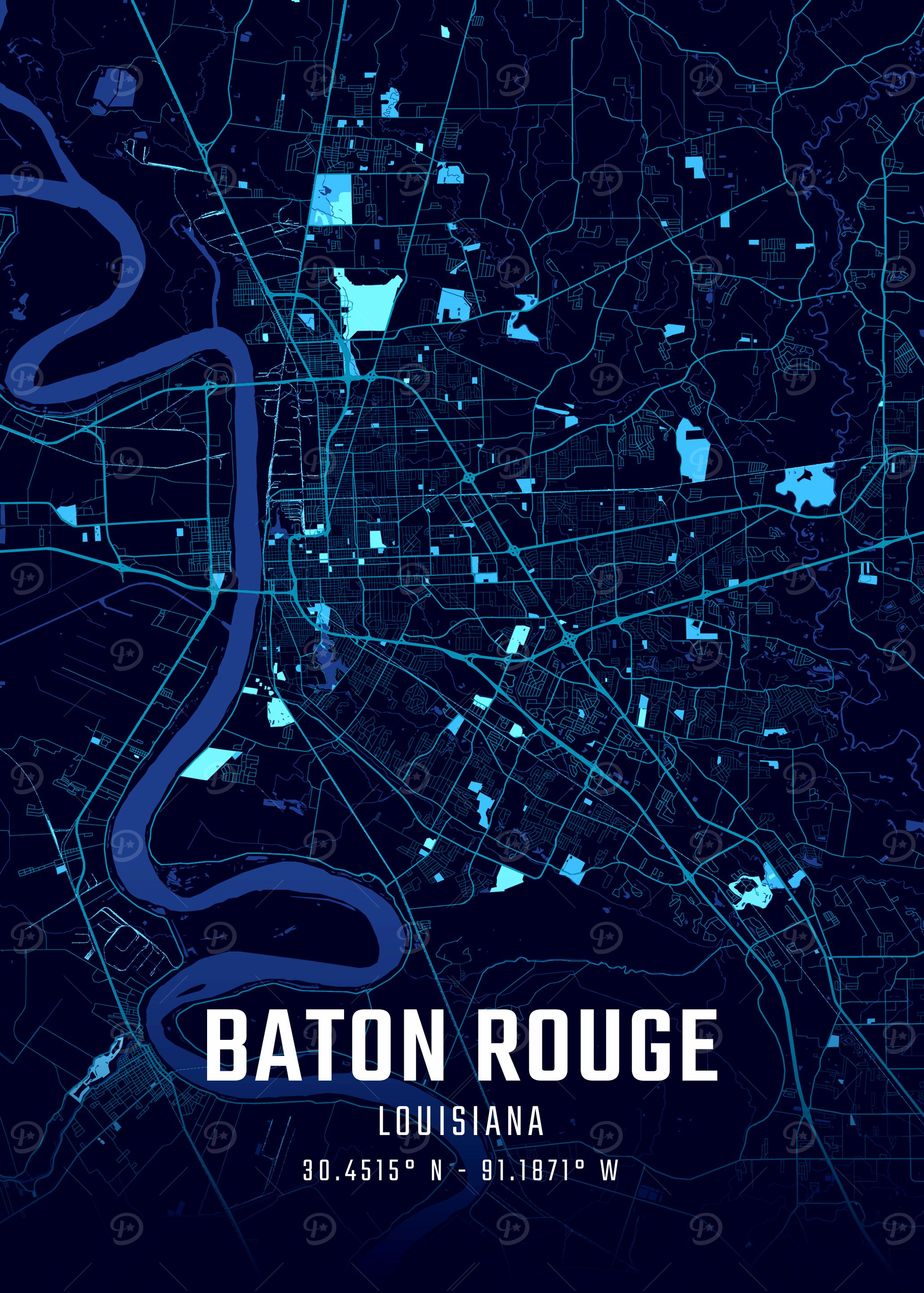 Baton Rouge Midnight City Map