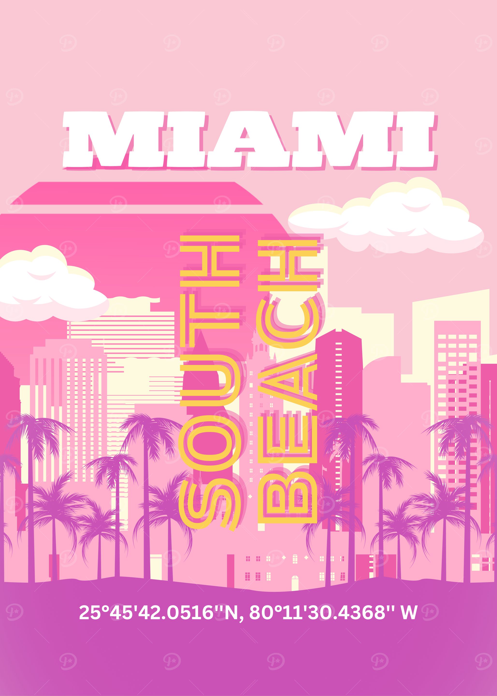 Miami South Beach Travel Poster