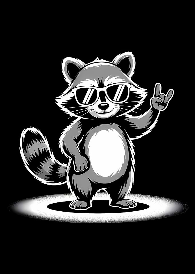 Cool Raccoon with Sunglasses