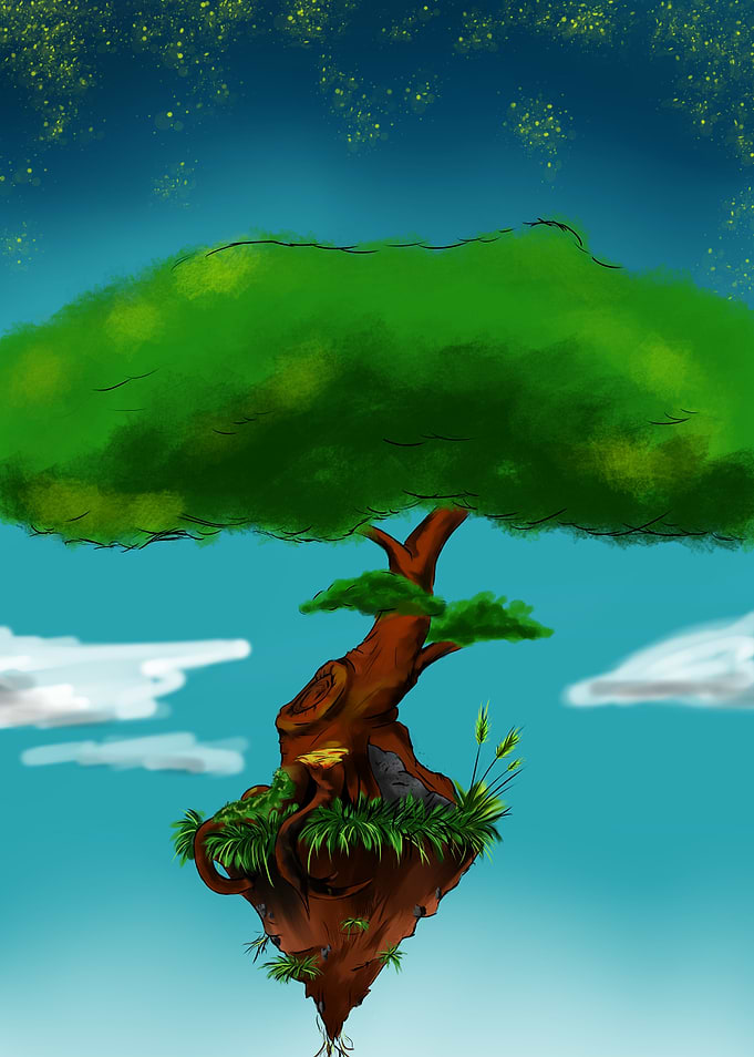 Floating Island Tree Digital Art