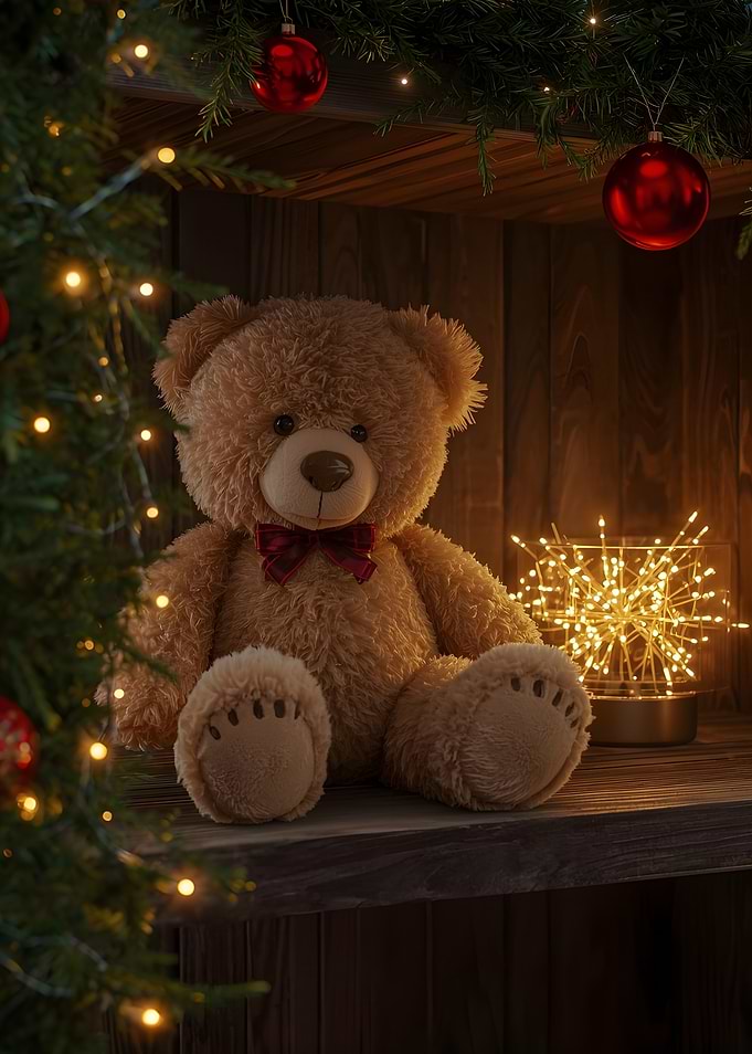 Christmas Teddy Bear with Lights