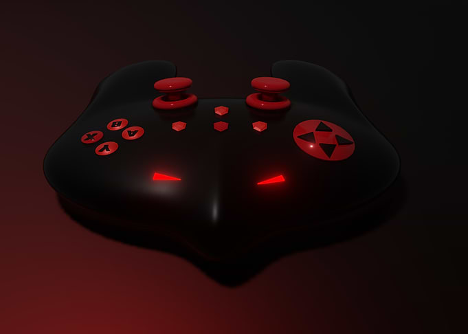 Black and Red Game Controller