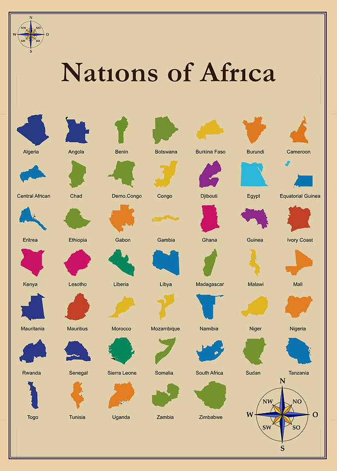 Nations of Africa Map