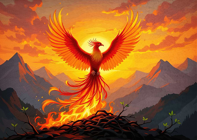 Phoenix Rising Ashes Landscape
