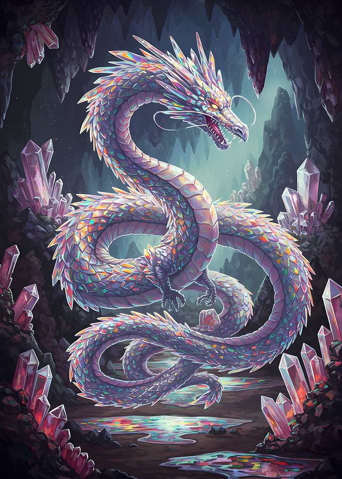 Crystal Dragon in Cave