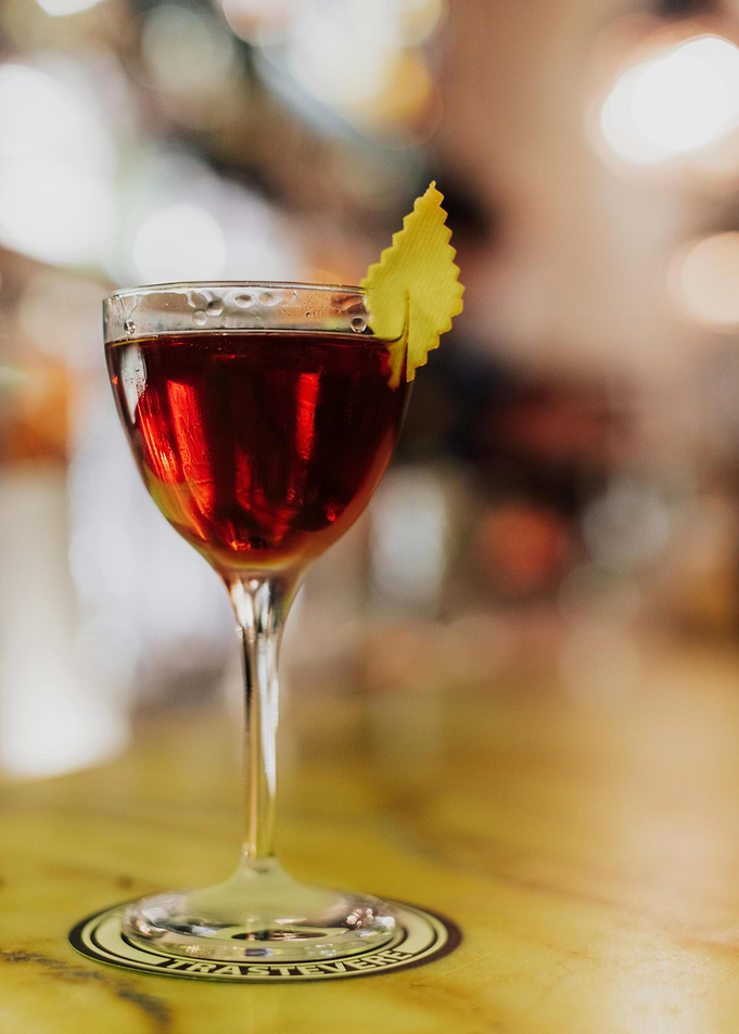 Elegant Cocktail with Lemon Twist