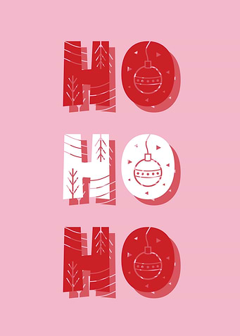 Festive 'HO HO HO' Christmas Decoration