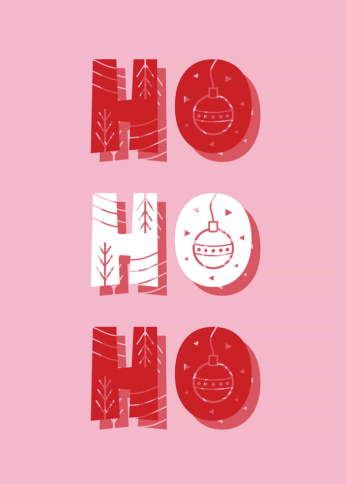 Festive 'HO HO HO' Christmas Decoration