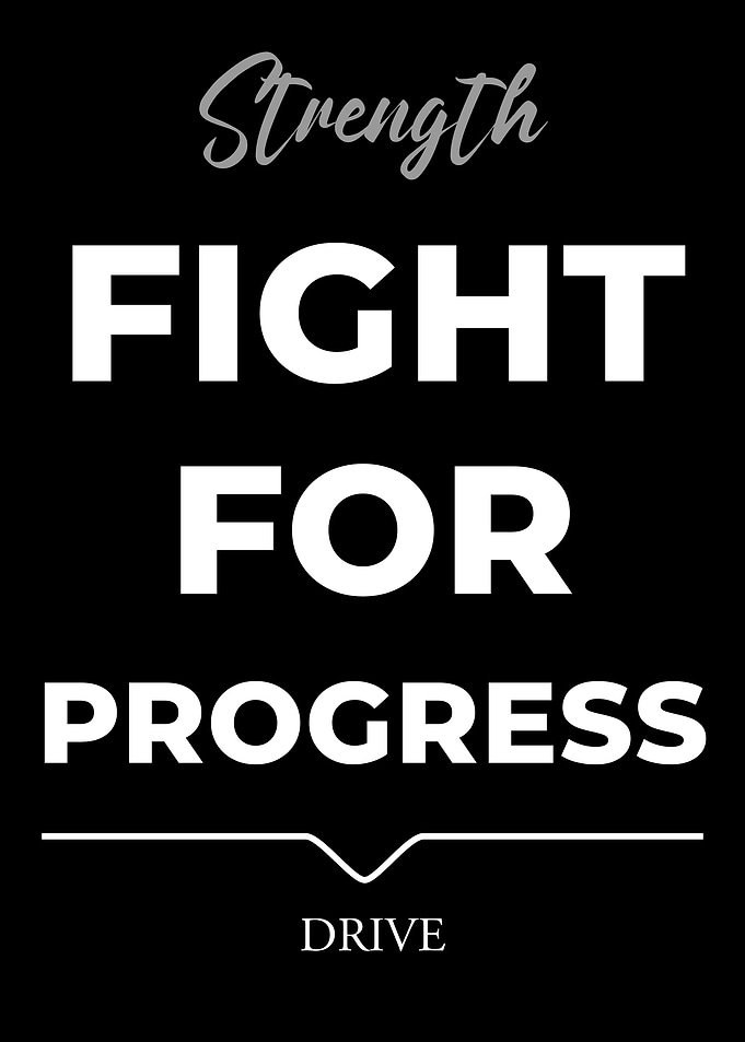 Fight for Progress Motivational Poster