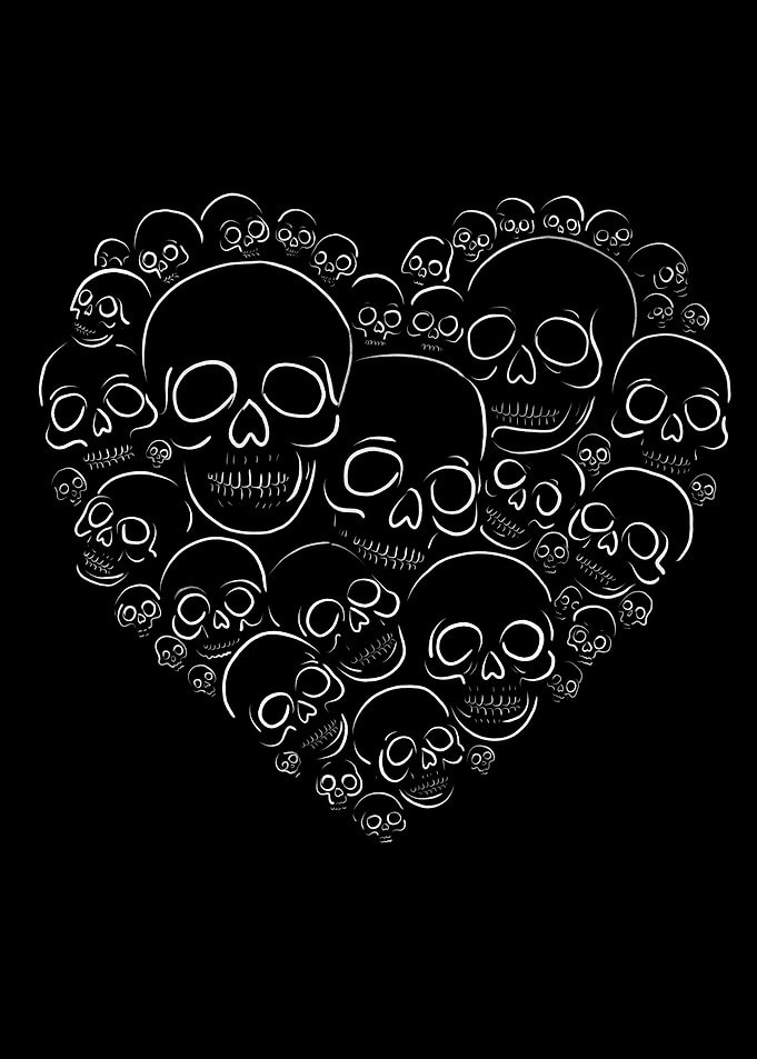 Skull Heart Illustration