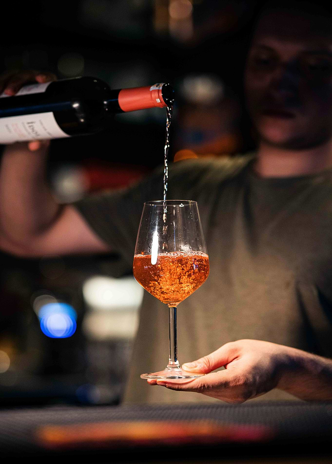 Pouring Wine into Glass