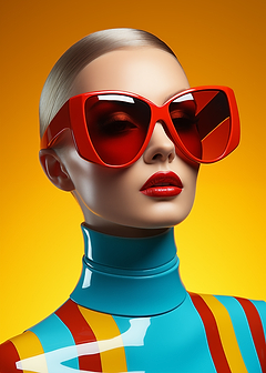 Woman with Red Sunglasses and Turtleneck