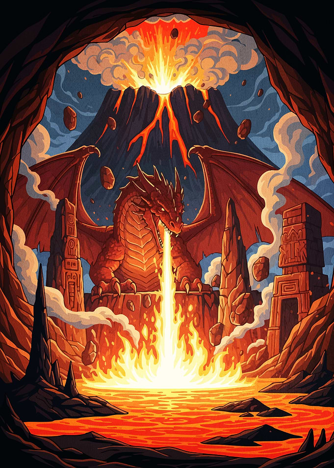 Dragon Volcano Ancient Ruins
