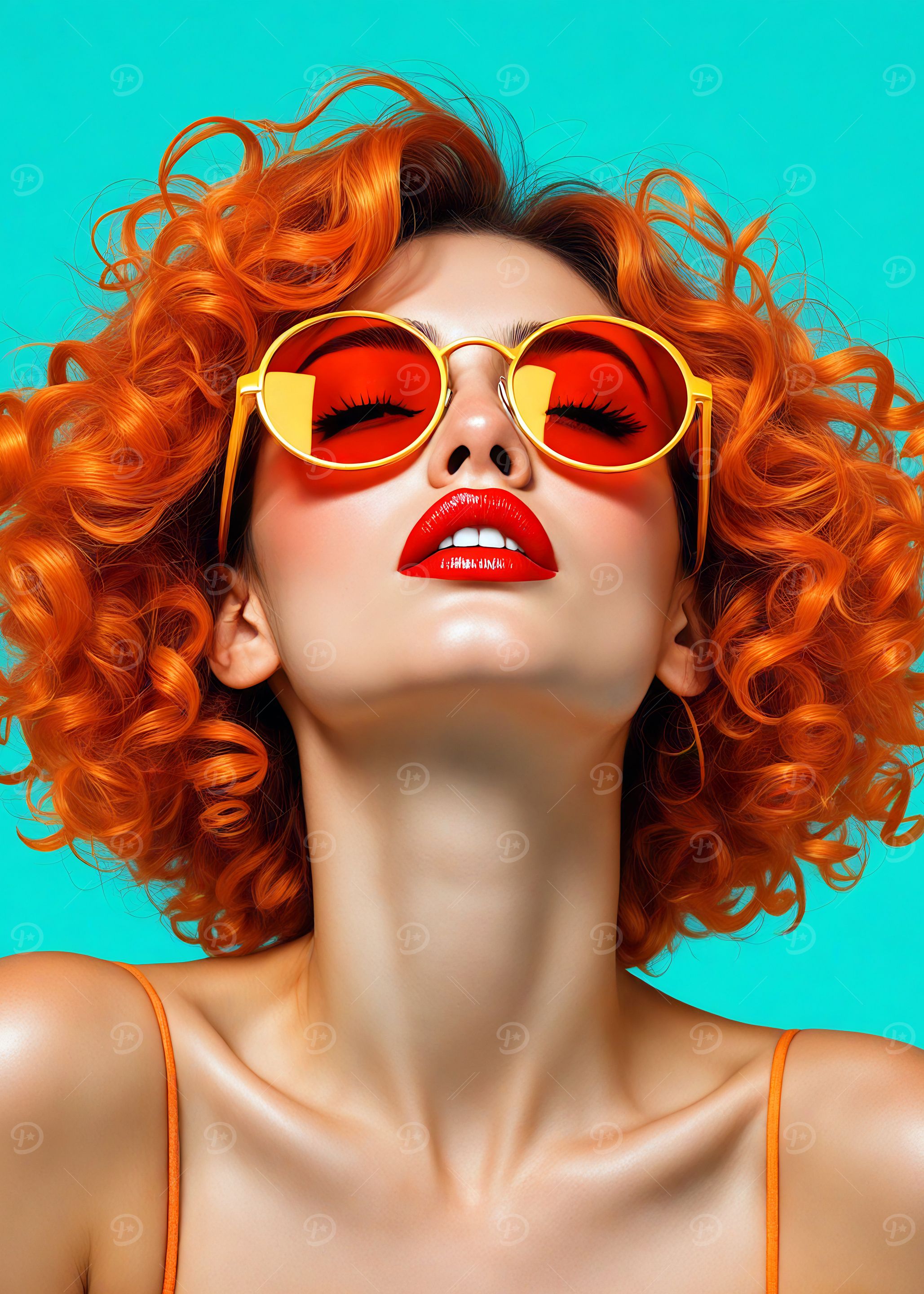 Woman with Red Hair and Sunglasses