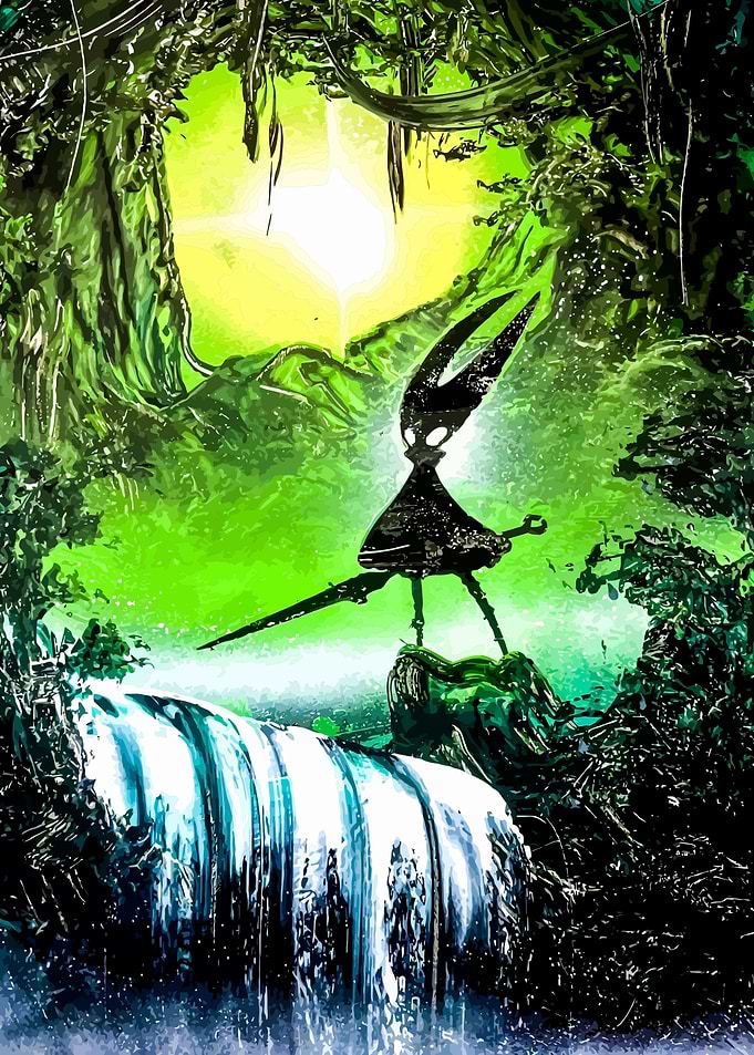 Hollow Knight Waterfall Scene