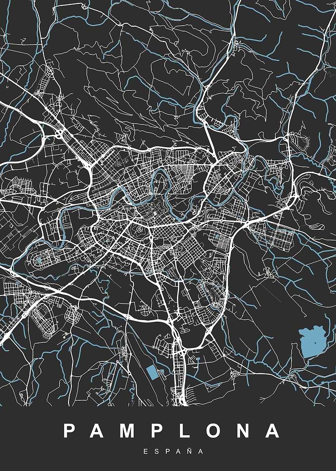 Pamplona, España City Map