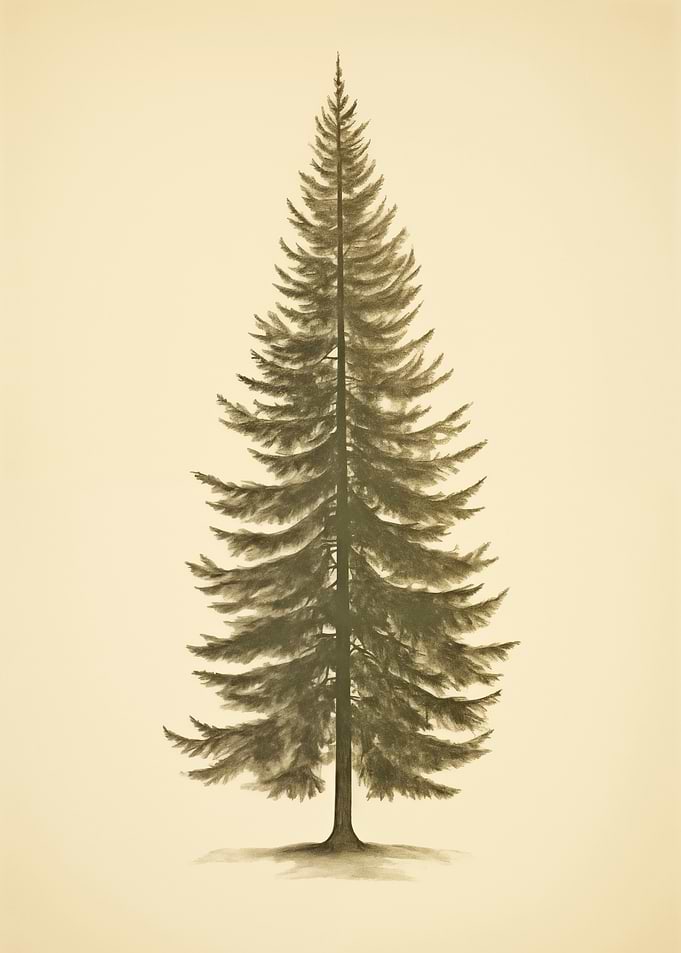 Vintage Pine Tree Art
