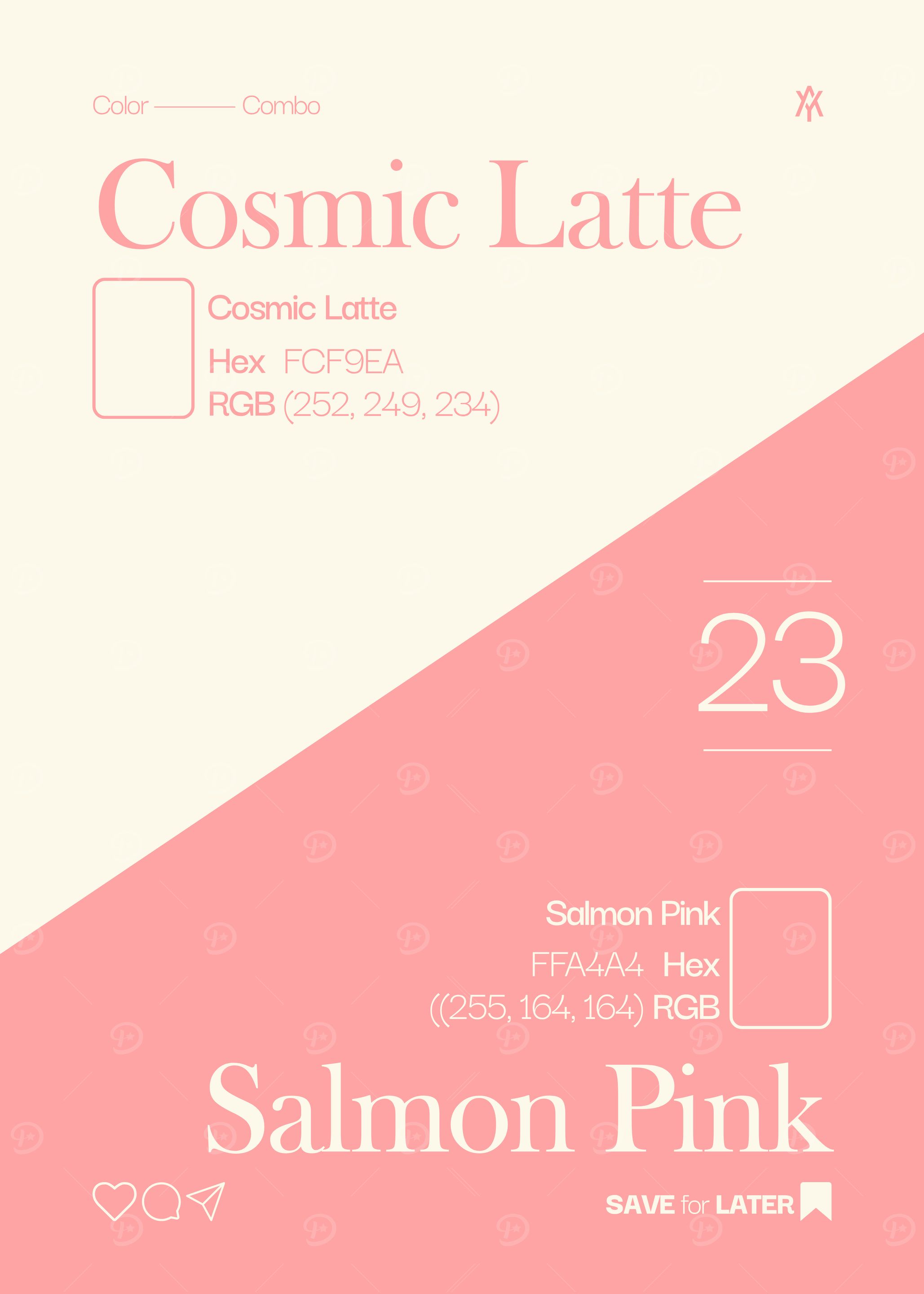 Cosmic Latte and Salmon Pink Color Palette