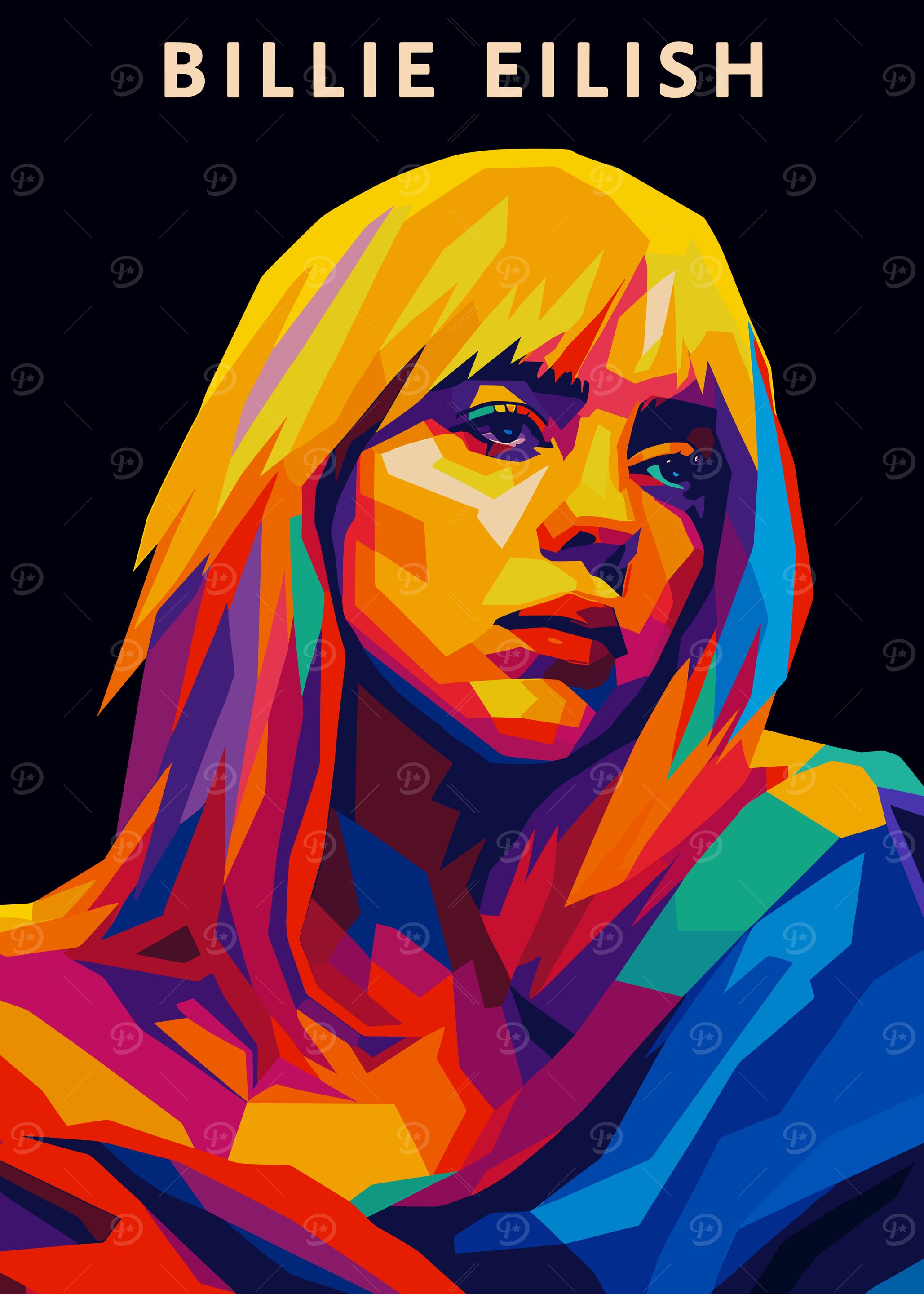Billie Eilish Colorful Portrait