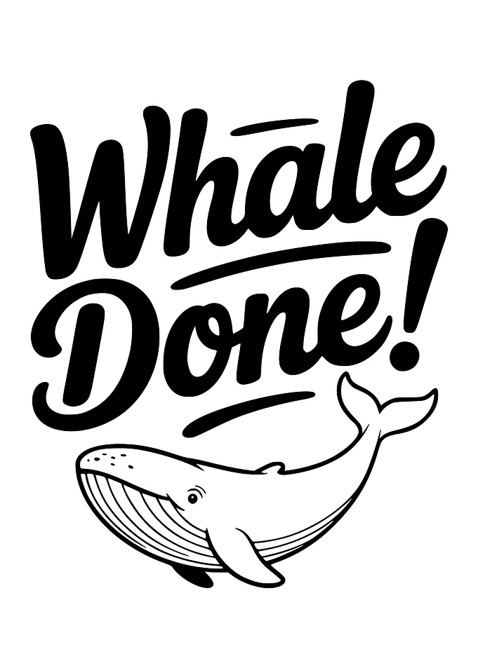 Whale Done! Pun Illustration