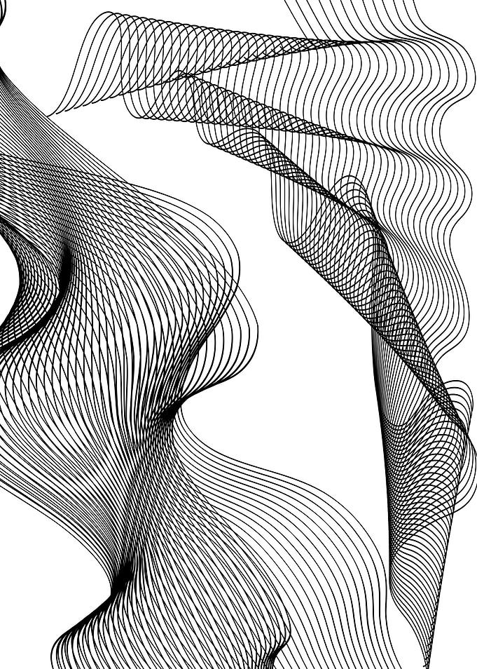 Abstract Black Lines on White Background