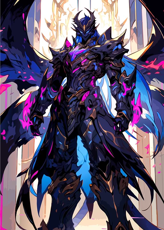 Armored Warrior with Wings Digital Art