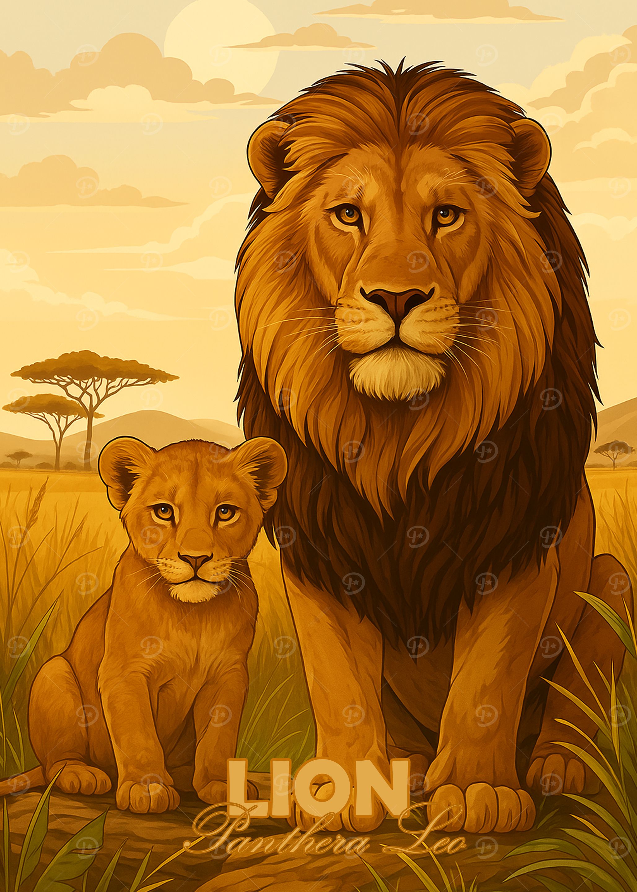 Lion Panthera Leo Illustration
