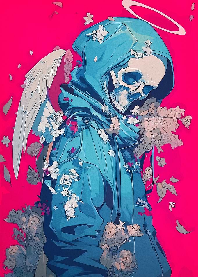 Angel of Death with Flowers