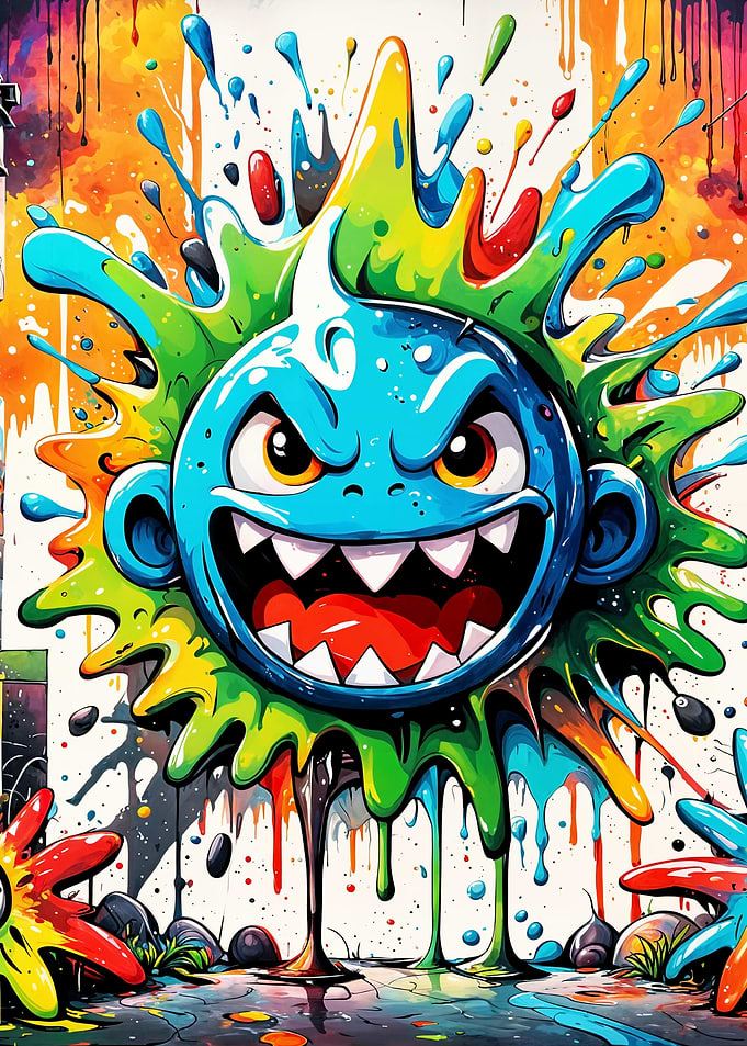 Colorful Monster Splatter Art