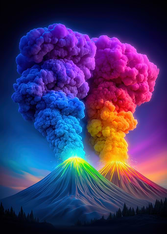 Colorful Volcanic Eruption