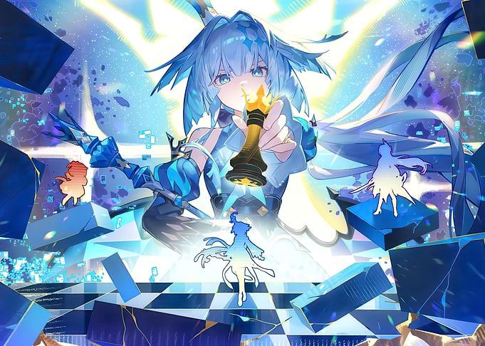 Anime Girl with Chess Piece
