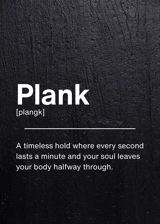 Plank Exercise Definition - Gym Humor