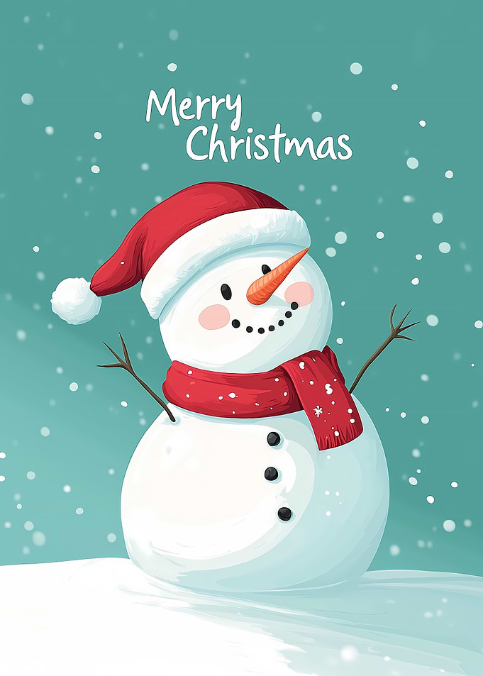 Cute Snowman Merry Christmas