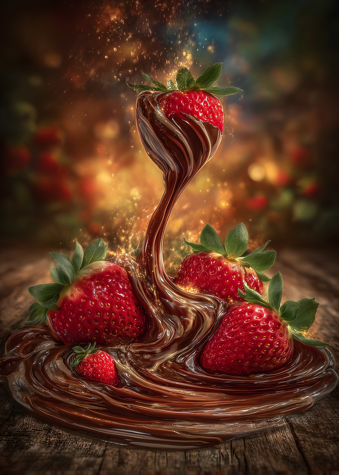 Strawberries with Chocolate Drizzle
