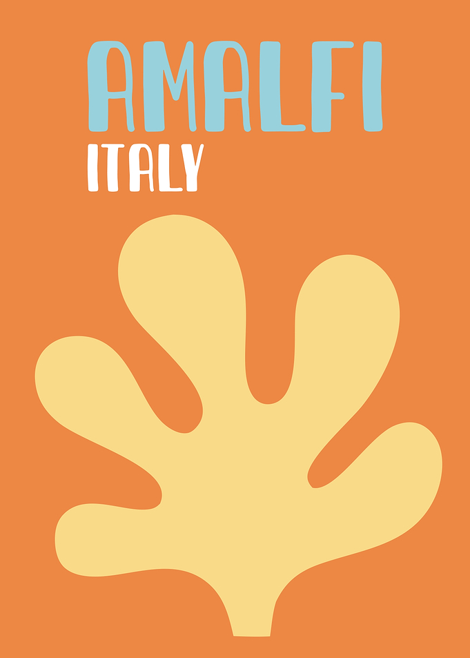 Retro Amalfi Italy Travel Preppy Poster