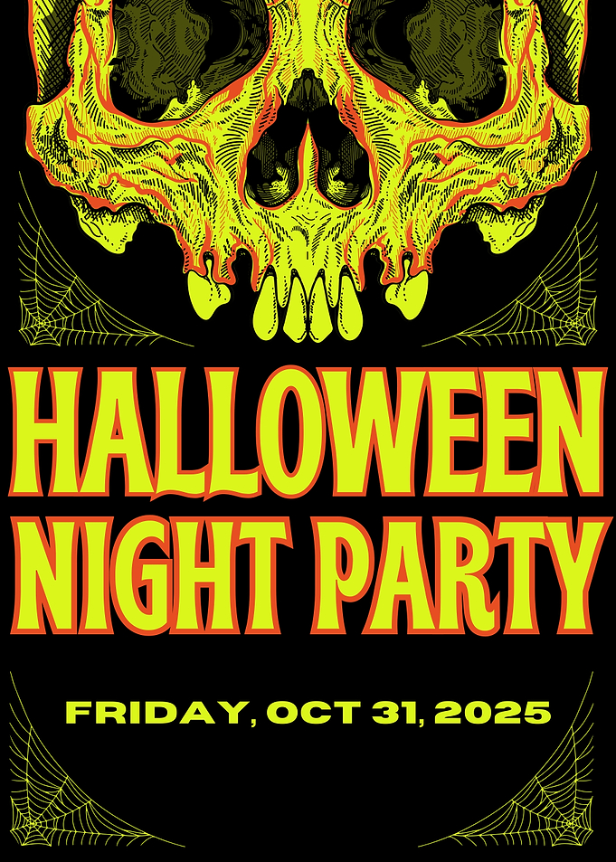 Halloween Night Party Poster with Skull