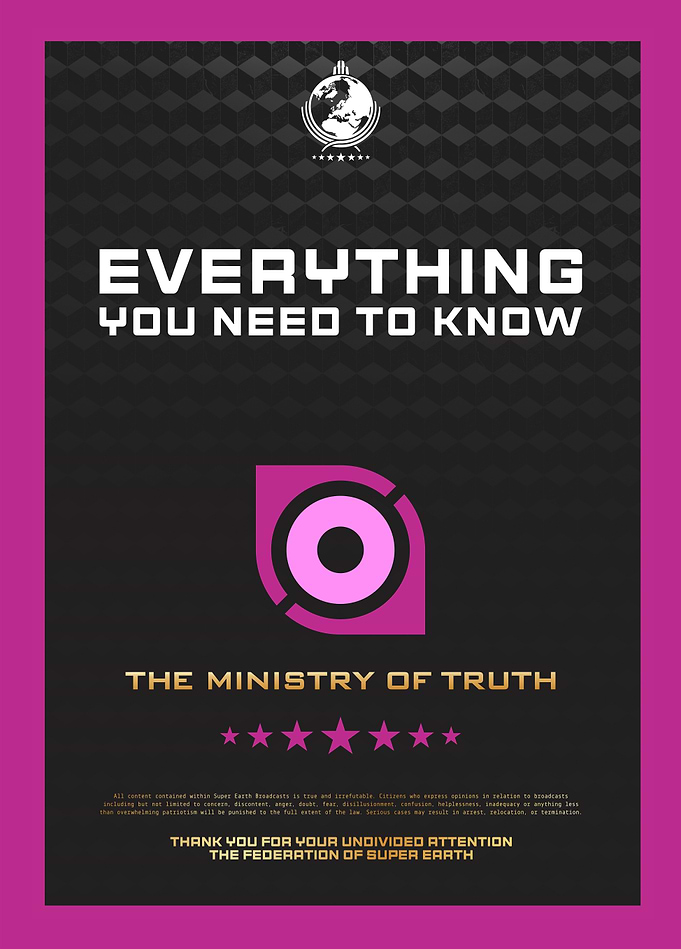 Super Earth's Ministry of Truth Broadcast