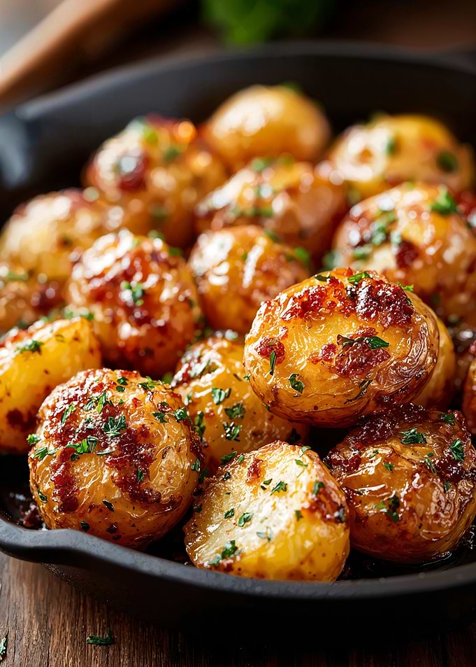 Roasted Potatoes with Herbs in Pan