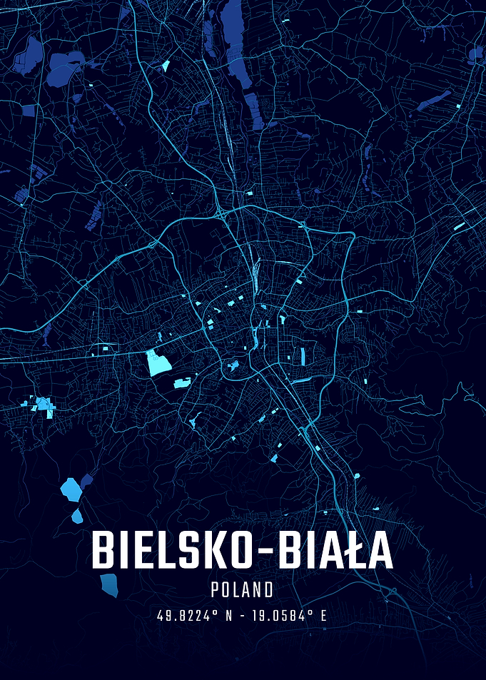 Bielsko-Biała Midnight City Map
