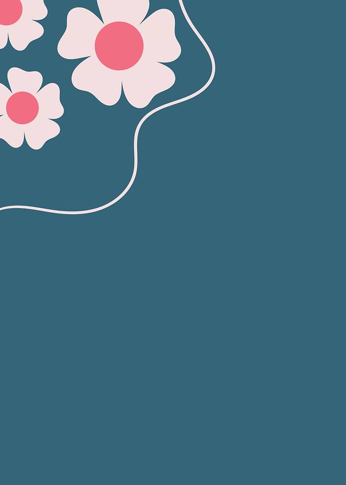 Floral Design on Teal Background