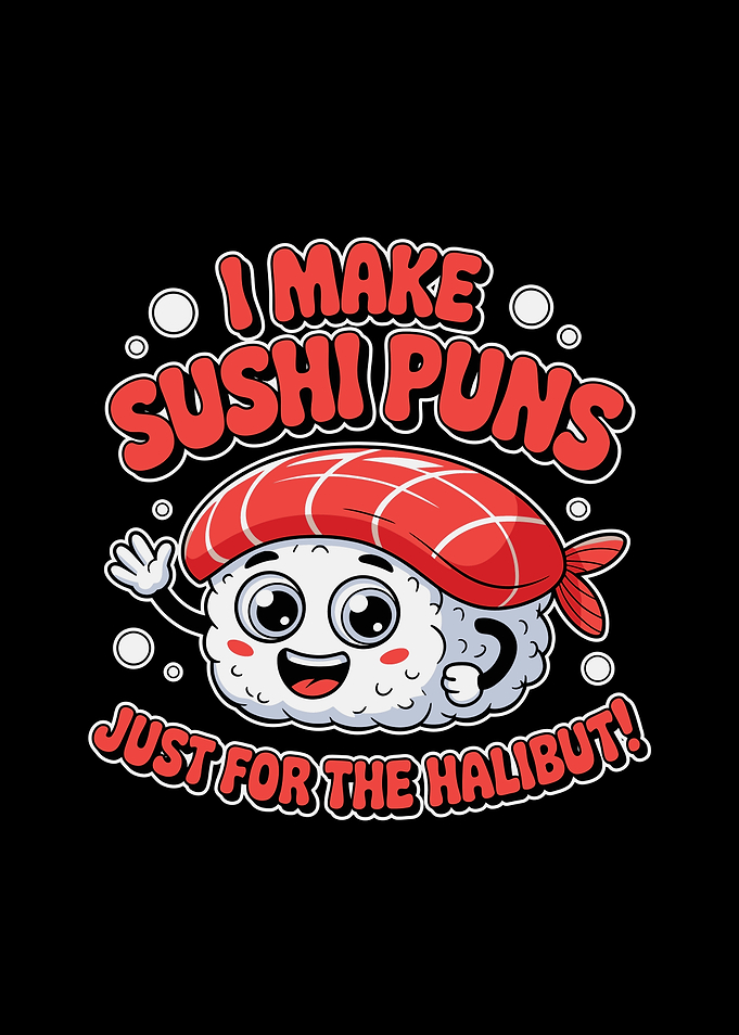 Sushi Pun Cartoon Character