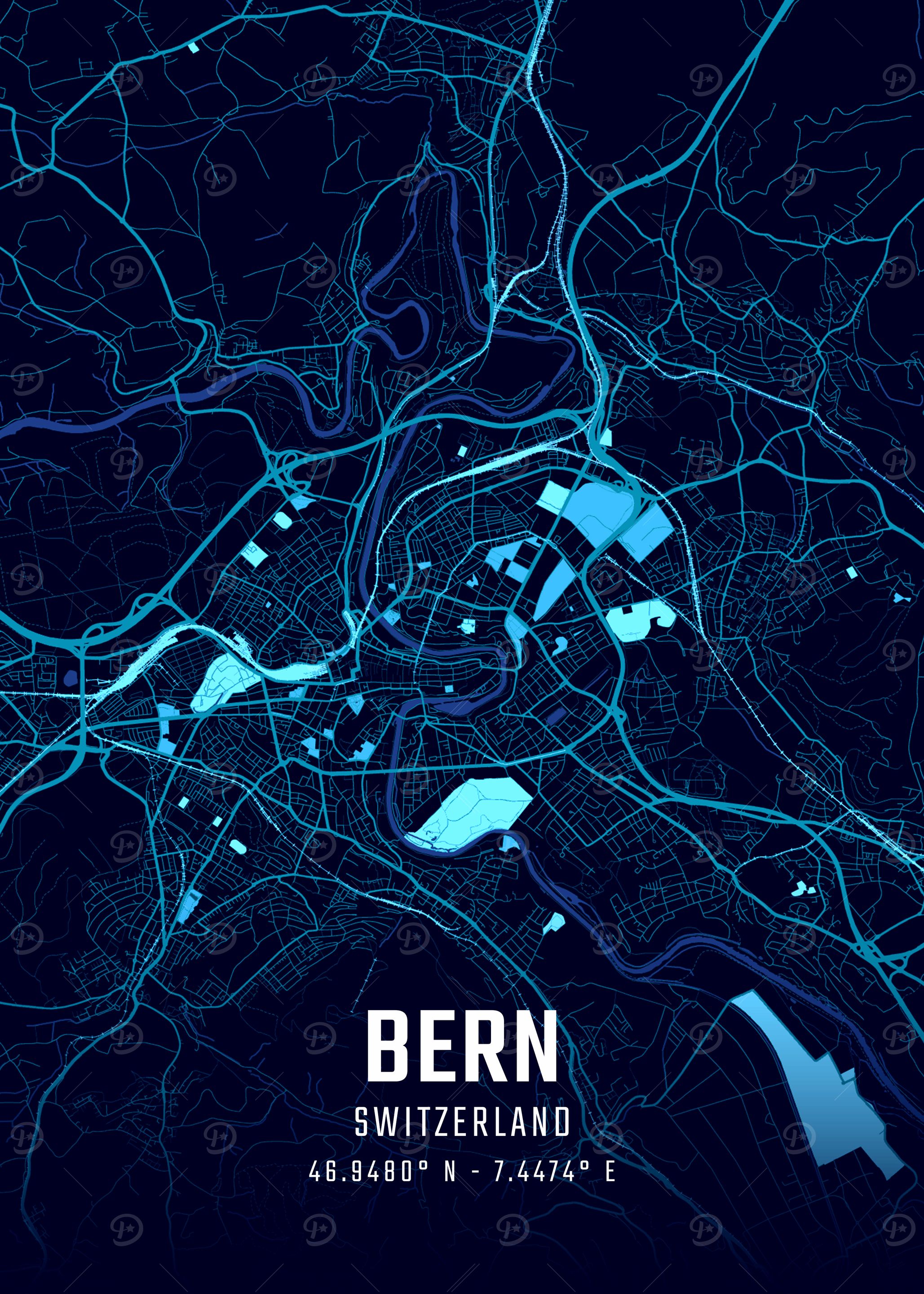 Bern Midnight City Map