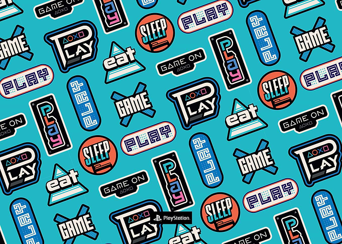 Vibrant PlayStation Gaming Decal Pattern