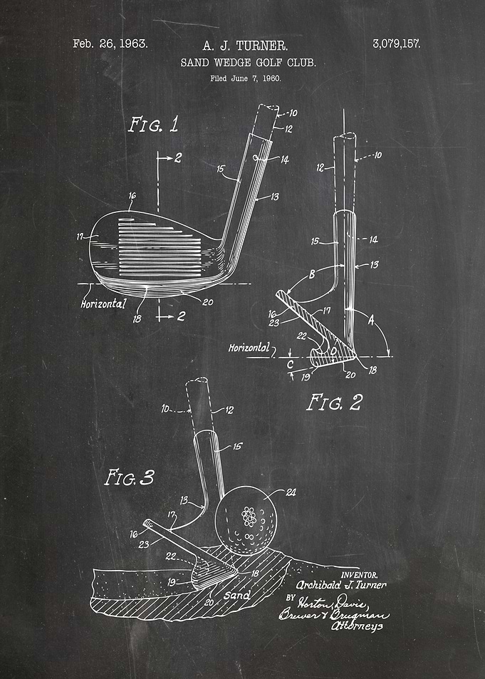 Sand Wedge Golf Club Patent Blueprint
