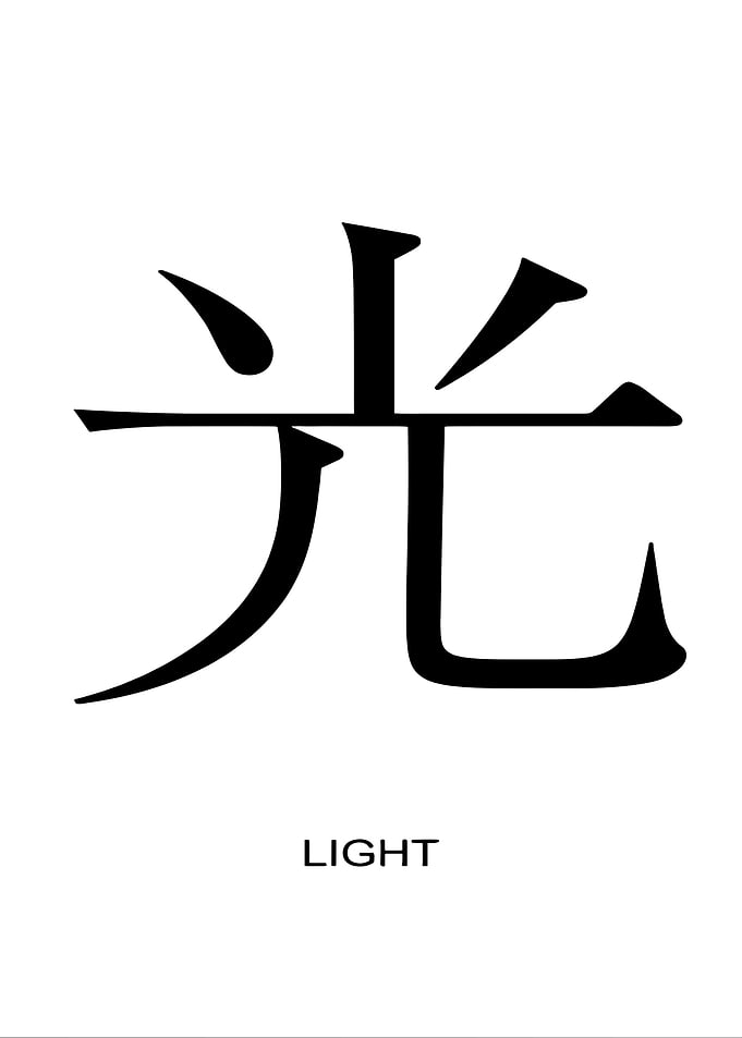 Chinese character for light