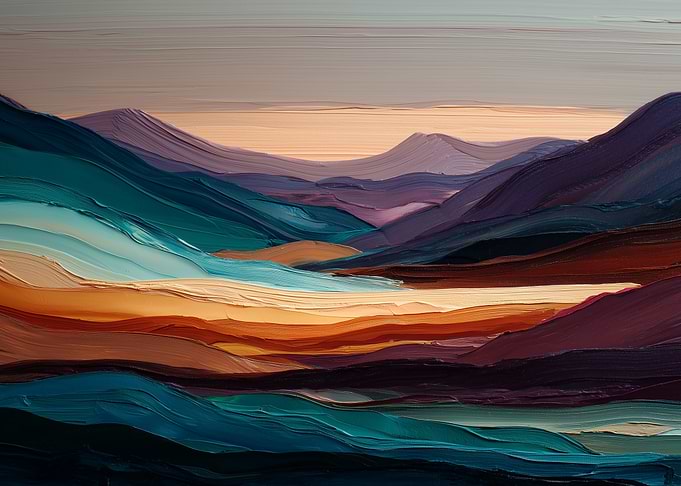 Abstract Mountain Landscape Painting