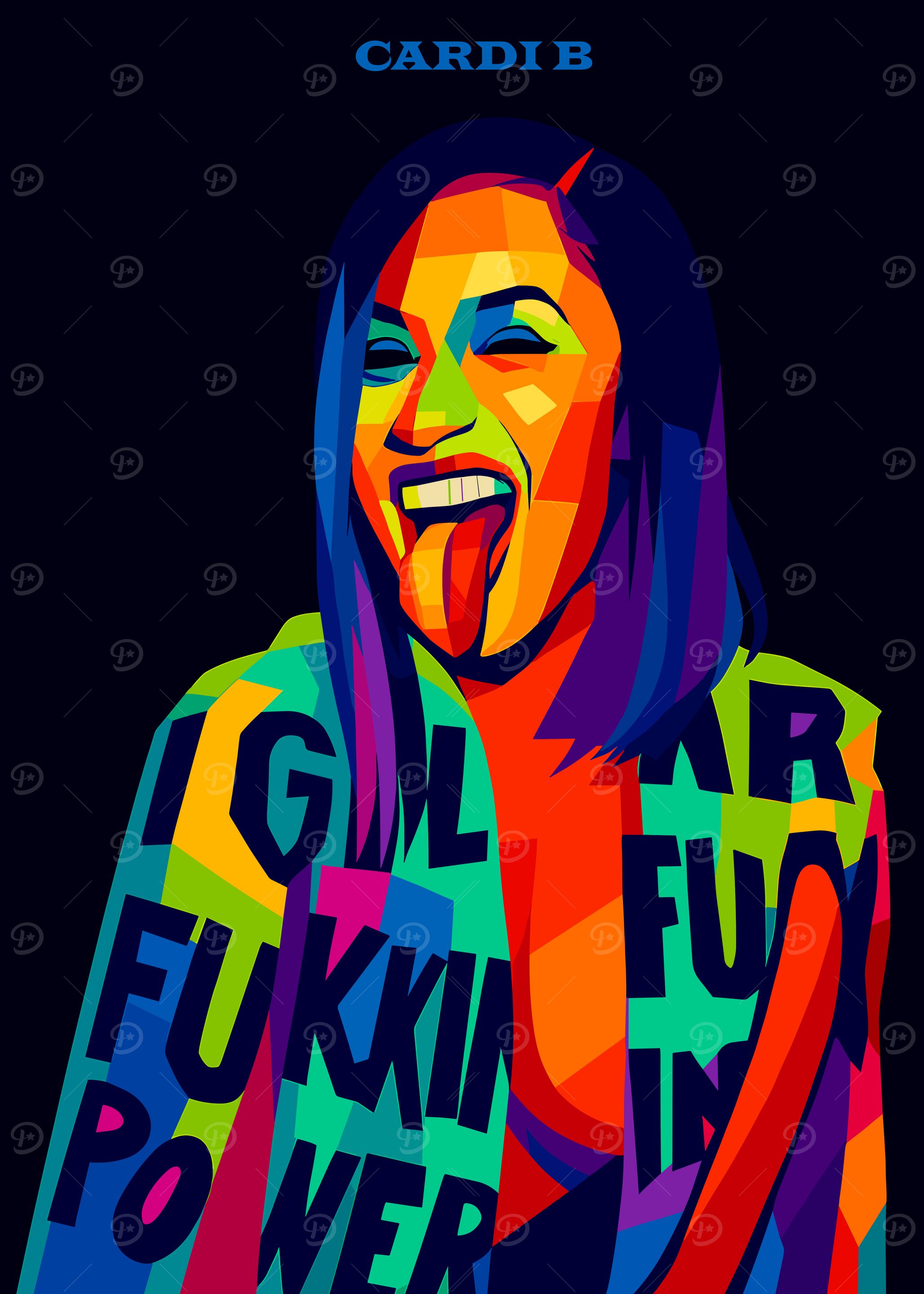 Cardi B Pop Art Portrait