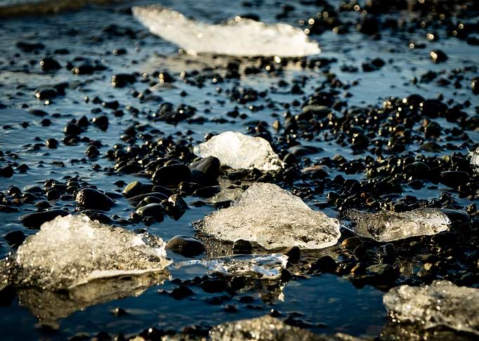Ice on Black Sand Beach