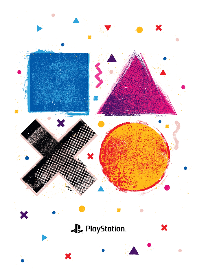 Vibrant PlayStation Controller Graphics
